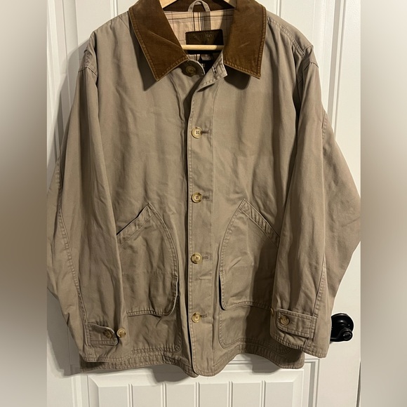 #7640. North River Men's Tan Barn Jacket w/Corduroy Collar. Size M - Picture 1 of 12
